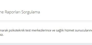 E-Nabız psikoteknik sorgulama